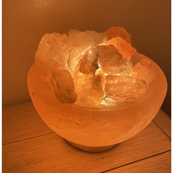 FIRE BOWL Himalayan CRYSTAL SALT LAMP 6" by Evolution Salt - Picture 3 of 7